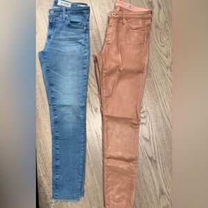 AG Adriano Goldschmied Women's Jeans - Blue and Tan - Two Pairs
